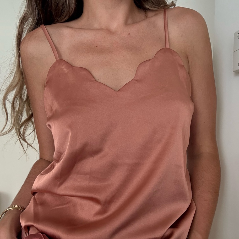 Satin Scalloped Cami Top